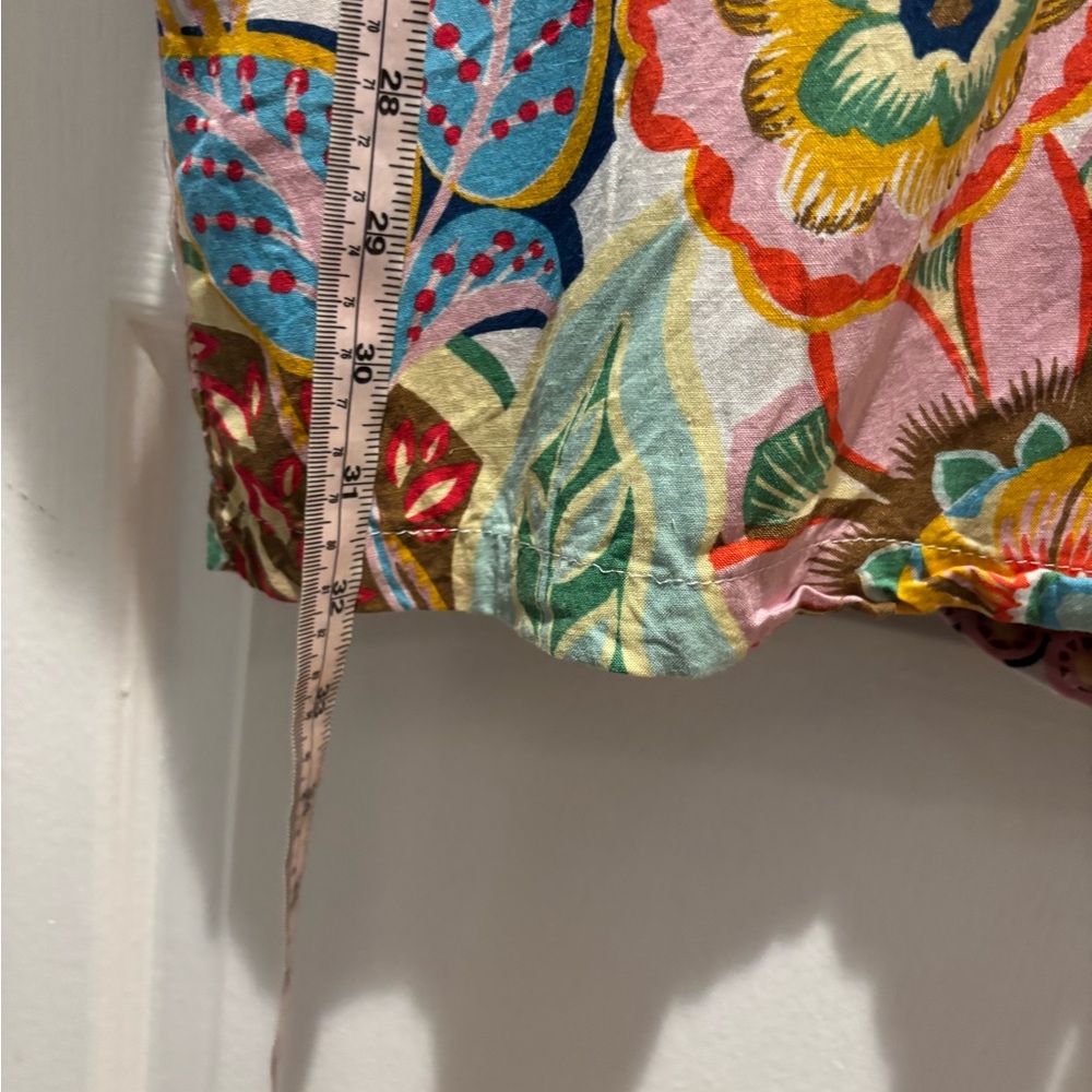 Zara Multicolor Floral Romper Playsuit Viscose Linen Whimsical Colorful size S - Picture 12 of 13